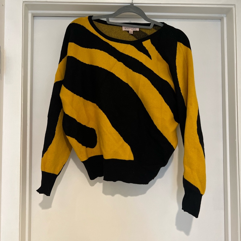 Philosophy Black and Yellow Crew Neck Sweater